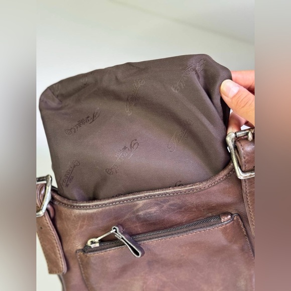 Fossil Vintage Crossbody Purse Leather Brown Saddle Bag - Picture 7 of 10